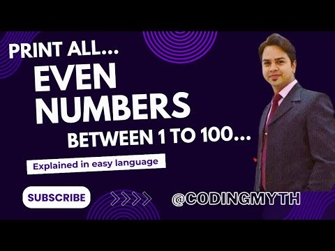 Print Even Numbers between 1 to 100 | Number programs in hindi |Number program in java class 10 ICSE