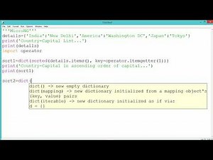 Python Program - sort dictionary