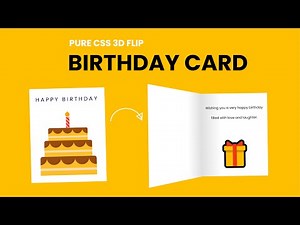 3D Flip Birthday Card CSS | HTML & CSS Tutorial