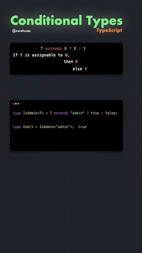 TypeScript Conditional Types #coding #javascript #webdevelopment