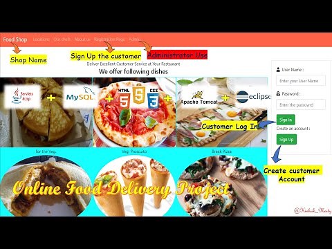 Online Food Delivery Application project using #Java,#Servlet,#Jsp,#Js #mysql with source code
