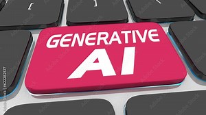 Generative AI Artificial Intelligence Computer Keyboard Button 3d Animation