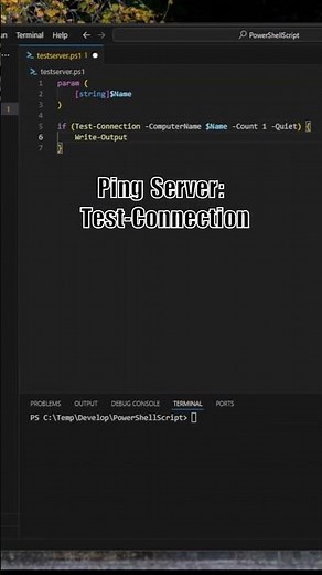 Basic PowerShell Script, Ping a Server and Check Connection #sysadmin #powershell #techtips #script