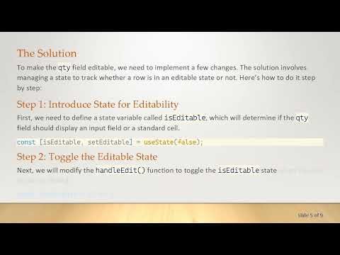 How to Edit Table Values in React: Step-by-Step Guide