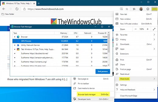 How to use Browser Task Manager in Microsoft Edge