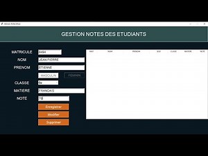 TUTO PYTHON TKINTER : gestion note des élèves + base de donnée #MySQL
