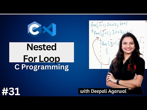 Nested For Loop in C Programming | Practice Questions | C Programming Tutorial #31
