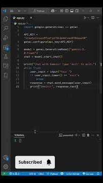 Implement Gemini in your Python project #artificialintelligence #beginner #learn #python