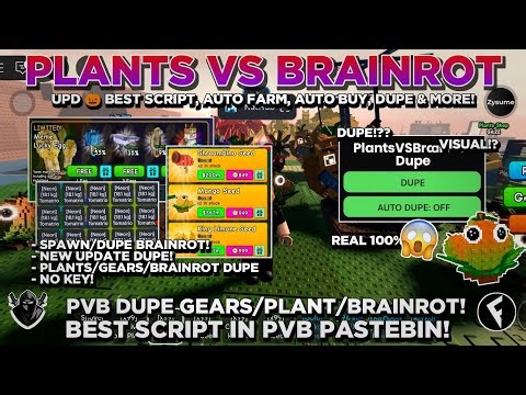 [NEW!] Plant Vs Brainrot Script OP | *NO KEY* Auto Farm, New Update Best Script Dupe/Plants/Gears 🔥🎃