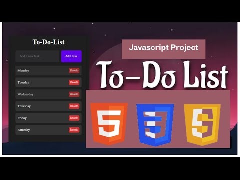 JavaScript Project: To-Do List App with CRUD & Local Storage Tutorial