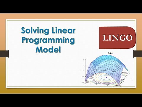 Solve Linear Programming Model using LINGO