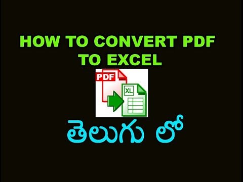 How to Convert PDF to Excel Tutorial in Telugu