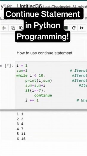 Python Programming Loop Trick | continue Explained #python #ai
