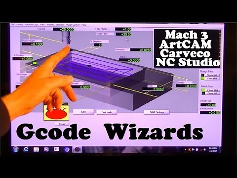 How to use the Gcode wizards in Mach 3, ArtCAM Carveco and NC Studio Video