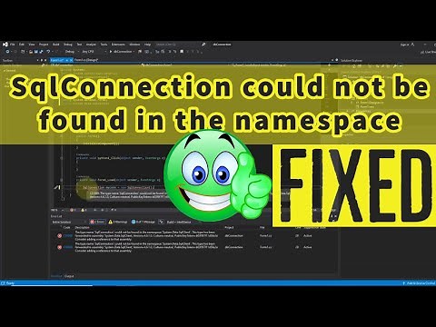 SqlConnection could not be found in the namespace | Fixed