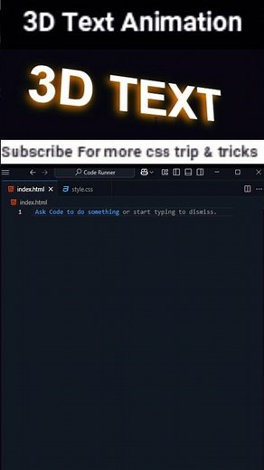 3D Text Animation Using CSS Keyframes Transform