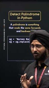 Palindrome Checker in Python #Python #NesoAcademy #QuickConcepts