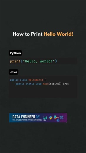 Hello world print i python vs java #java #coding #python #javascript