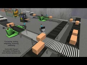 Conveyor system simulation with Flexsim
