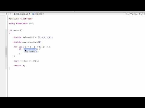 Find the max or min value in an array (C++ programming tutorial)