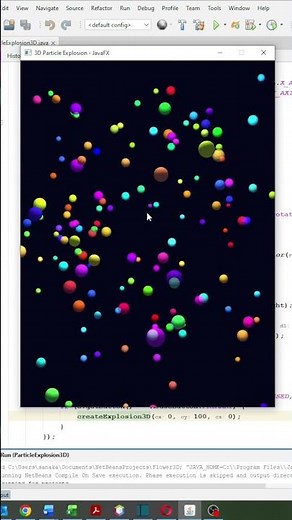 Insane 3D Particle Explosion in JavaFX 💥 Real-Time Glow & Physics! #shorts