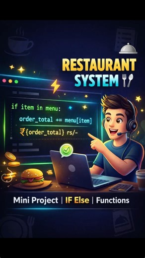Restaurant Management System 🍽️ | Python Mini Project | IF Else & Functions