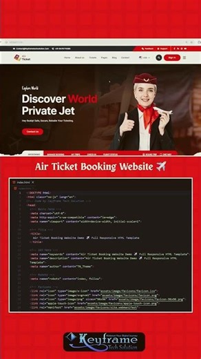 Air Ticket Booking Website Demo ✈️ Responsive UI #shorts