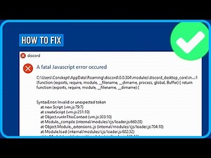 How to Fix Discord a Fatal Javascript Error Occurred (2025)