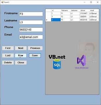 How to create data entry using connect visual studio 2022 with SQL server in VB.net