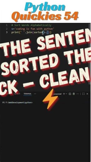 Sort Words Alphabetically ⚡ in python | PyQuickies #54 #python #coding