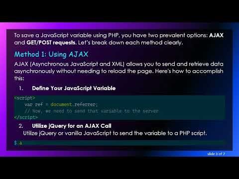 How to Save a JavaScript Variable Value in a File Using PHP