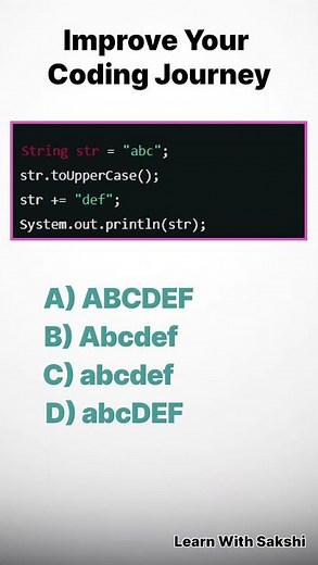 #10 Java Coding MCQ | String in java