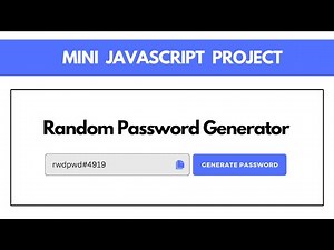 How to Make Random Password Generator in HTML & JavaScript | JavaScript Project