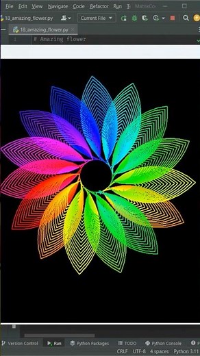 Python Turtle Fun #18 | Creating a Stunning Rainbow Flower with Python Turtle! 🐢🌺 #matrixcode