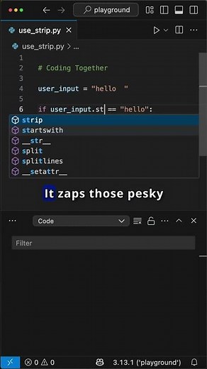 How do you check STRINGS right in Python?