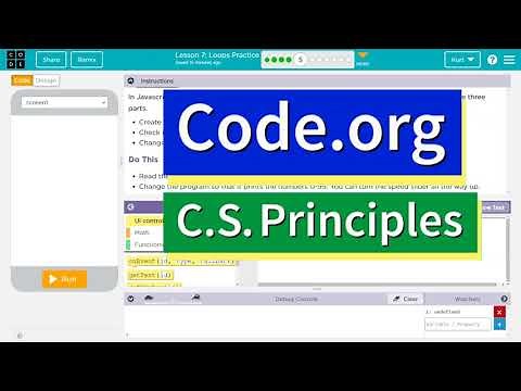 Code.org Lesson 7.5 Loops Practice | Tutorial with Answers | Unit 6 C.S. Principles