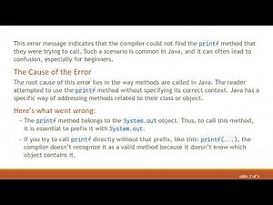 Troubleshooting Cannot Find Symbol Errors in Java