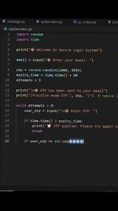 Learn how OTP (One-Time Password) login works in Python! 🔐Understand the logic
