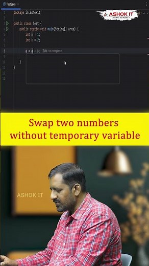 How do you swap two variables without using a temp variable | Ashok IT #coding #javascript #java