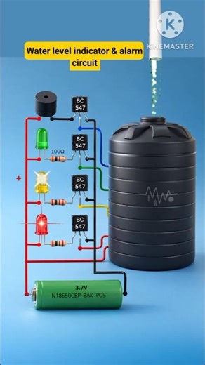 Water Level Indicator Using Simple Components ⚡ DIY Tutorial #Shorts