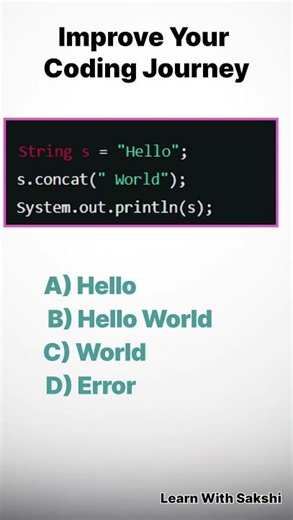 #6 Java Coding MCQ | String in java