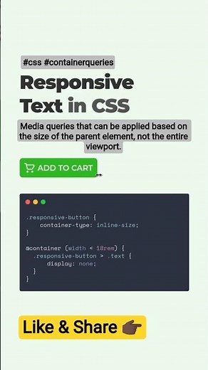 🎭 Responsive Text Button #mediaqueries #css #html #javascript #how #coding #animation #webdev #ai #x
