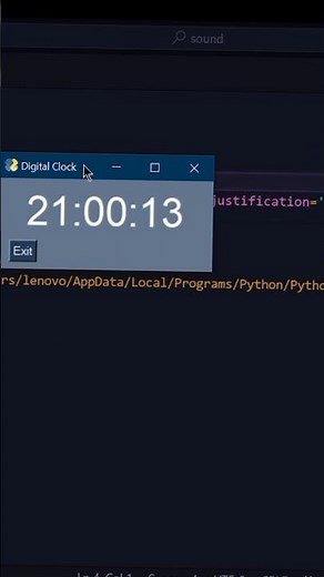 Digital clock in python 😮🐍 #programming