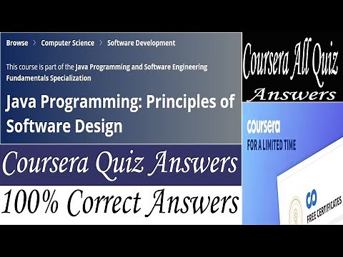 Java Programming: Principles of Software Design Coursera Quiz Answers, Week (1-4) All Quiz Answers