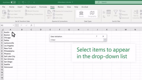 Create a drop-down list