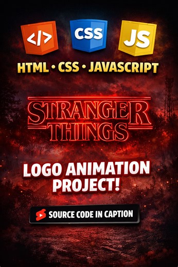 Stranger Things Logo Animation - Built with HTML, CSS & JavaScript | devsQUE Source code in pinned comment #coding #html #css #javascript #reels | devsQUE