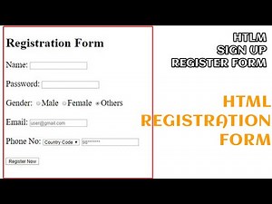 How to Create Registration Form in HTML | Simple HTML Form -- Easy Step (2021)