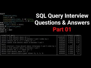 SQL Query Interview Questions & Answers | SQL Interview question | SQL Interview Preparation Part 01