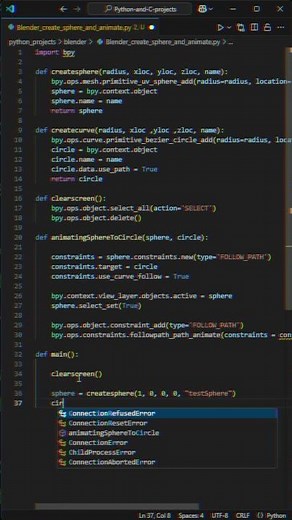 Blender Python API examples - Creating and animating an object