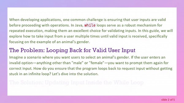 How to Handle Invalid Input in a while Loop in Java